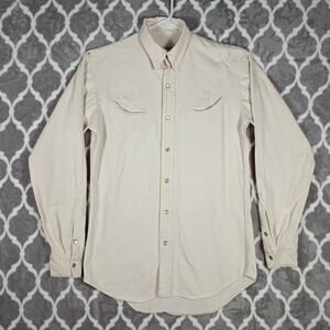 Schaefer Outfitter Heavy Canvas Western Shirt S Pearl Snap Cowboy Ranchwear USA